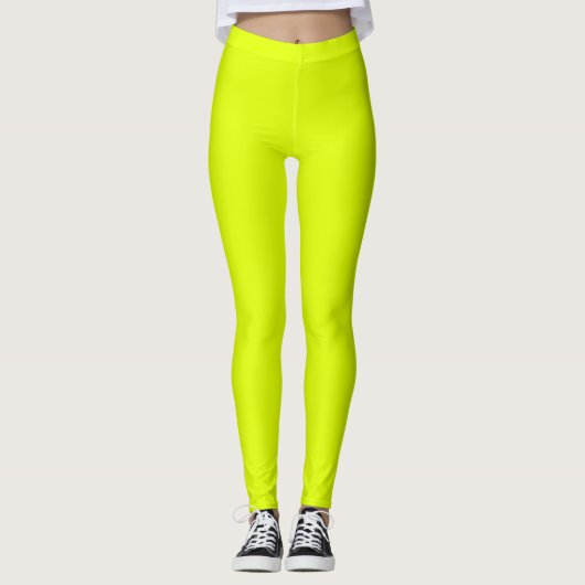 Leggings Neon Chartreuse couleur solide | Classique (Devant)