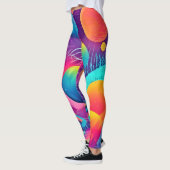 Leggings Neon Cosmos Design abstrait (Gauche)