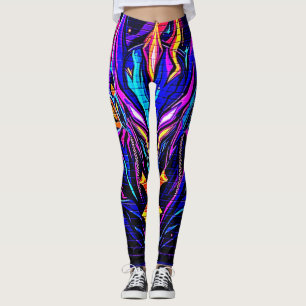 Leggings Neon Cyber Guardian Art