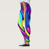 Leggings Neon Dreams : une odyssée numérique psychédélique (Gauche)