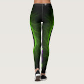 Leggings Neon Energy Spiral – Green & Purple Fractal Vortex (Dos)