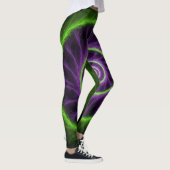 Leggings Neon Energy Spiral – Green & Purple Fractal Vortex (Droite)