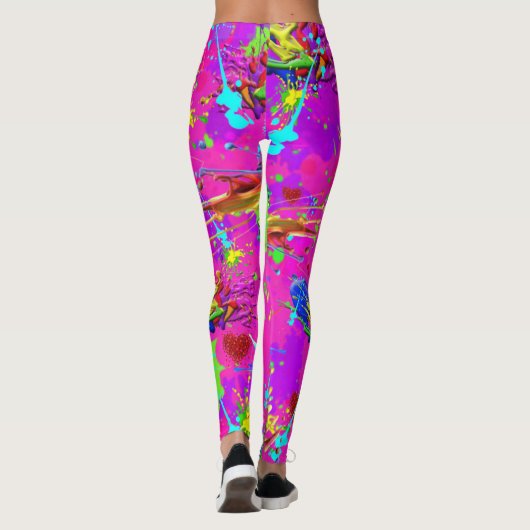 Leggings Neon est une peinture éclaboussée CBDOilPrincess (Dos)