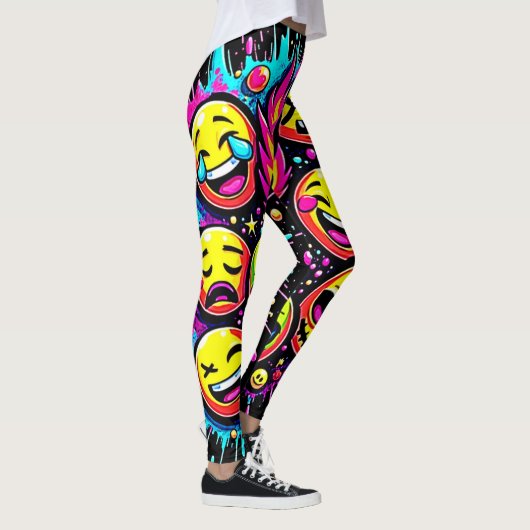 Leggings Neon Funky Emoji Mix (Droite)