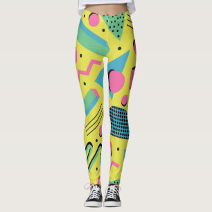 Leggings Neon Funky Memphis Motif
