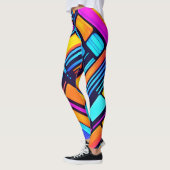 Leggings Neon Géométrique Abstrait (Gauche)