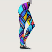 Leggings Neon Géométrique Abstrait (Droite)