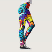 Leggings Neon Graffiti Comic Book Action Words (Droite)