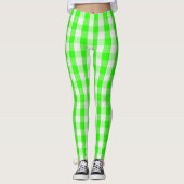 Leggings Neon Green En vichy Motif par Shirley Taylor (Devant)