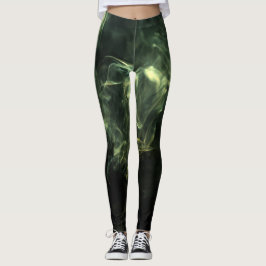 Leggings Neon Green Smoke Design boven zwart