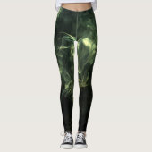 Leggings Neon Green Smoke Design ensemble sur noir (Devant)