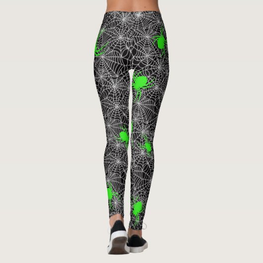 Leggings Neon Green Spider Et Web (Dos)