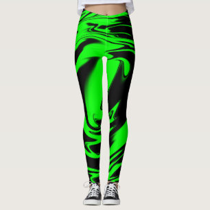 Leggings Neon Green Swirl