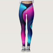 Leggings Neon Harmony : Une interprétation moderne de Yin Y (Devant)