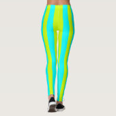 Leggings Neon Lime Jaune et Neon Cyan Cool rayé (Dos)