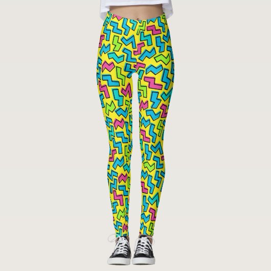 Leggings Neon Motif des années 80/90 (Devant)