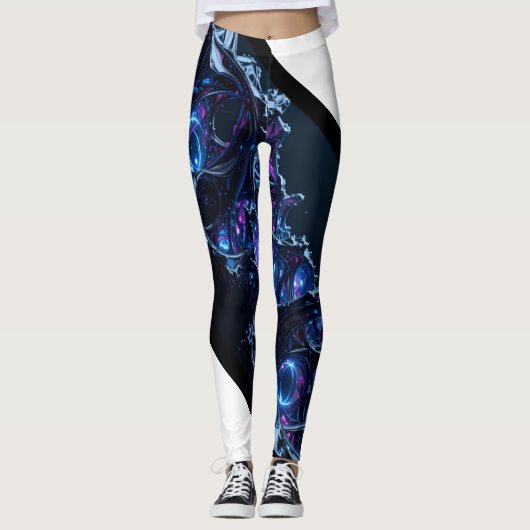 Leggings Neon Nexus : Structure Techno-Organique Intertissé (Devant)