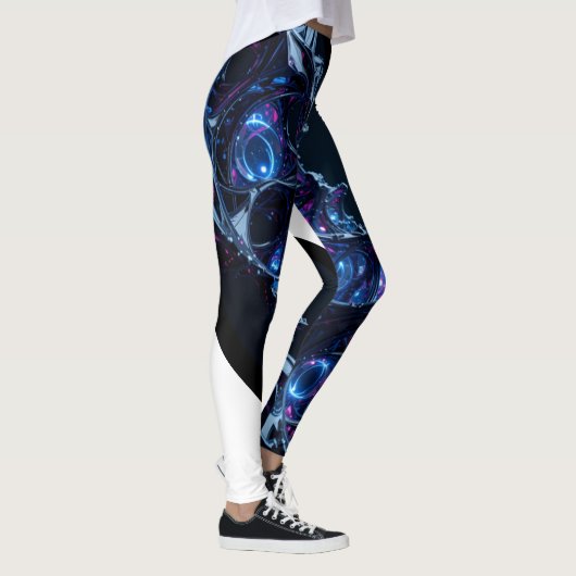 Leggings Neon Nexus : Structure Techno-Organique Intertissé (Droite)