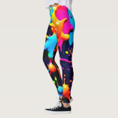 Leggings Neon Paint Splatter Art Abstrait (Gauche)