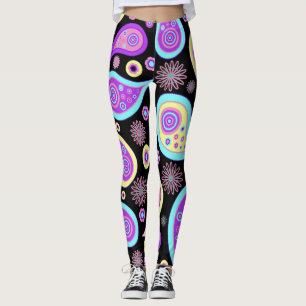 Leggings Neon Paisley Motif