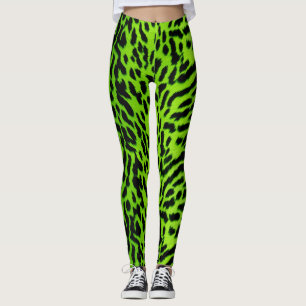 Leggings Neon Peaux d'animaux verts motif Animalia