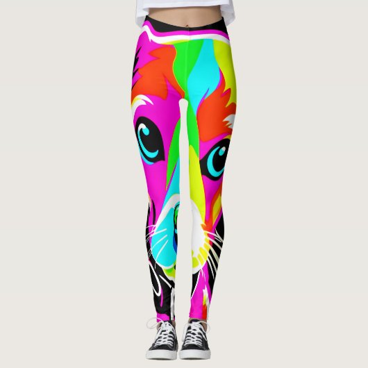 Leggings Neon Puppy Pop Art (Devant)