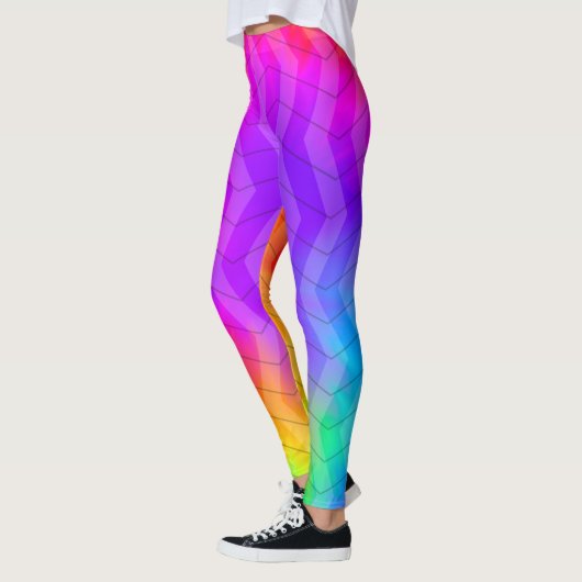 Leggings Neon Rainbow Tie Dye Herringbone (Gauche)