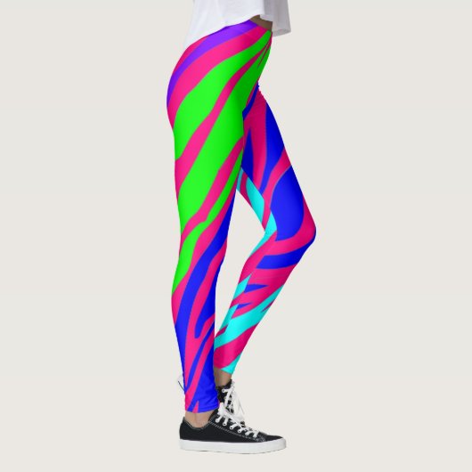 Leggings Neon Rainbow Zebra (Droite)
