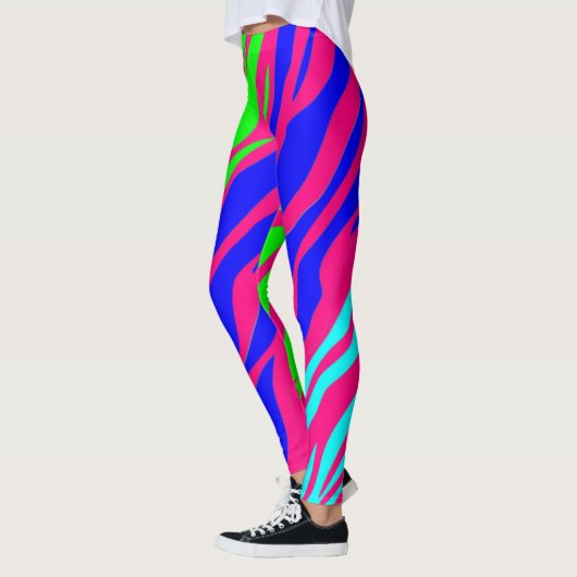 Leggings Neon Rainbow Zebra (Gauche)