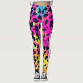 Leggings Neon rose animal GRL puissance (Devant)