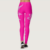 Leggings Neon rose et Turquoise Dragon Motif Athlétisme (Dos)