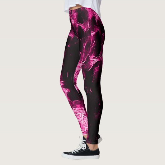 Leggings Neon Rose Rave Star (Gauche)