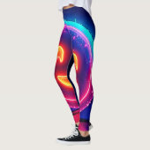 Leggings Neon Smile: Bright Happy Glow Design (Gauche)
