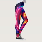 Leggings Neon Smile: Bright Happy Glow Design (Droite)
