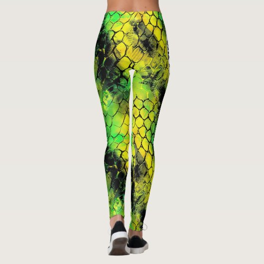 Leggings Neon Snake Animal GRL Power (Dos)