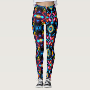 Leggings Neon Starburst Kaleidoscope