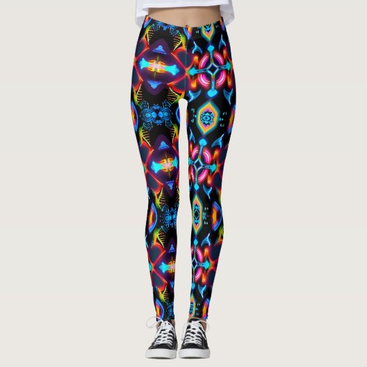 Leggings Neon Starburst Kaleidoscope (Devant)