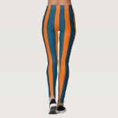 Leggings Neon Sunset Orange et Ocean Blue Cool strié (Dos)