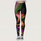 Leggings Neon Swirls Pattern (Voorkant)