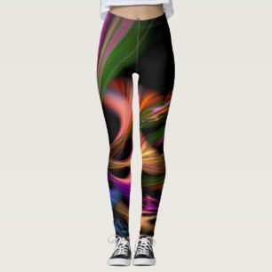 Leggings Neon Swirls Pattern