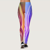 Leggings Neon vert et violet Liquide Art Abstrait (Dos)