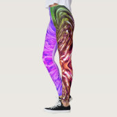 Leggings Neon vert et violet Liquide Art Abstrait (Gauche)
