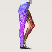 Leggings Neon vert et violet Liquide Art Abstrait (Droite)