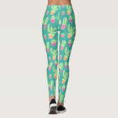 Leggings Neon Watercolor Cactus Dans Les Pots Motif 2 (Dos)
