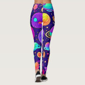 Leggings Neons Fleurs : Planètes & Étoiles (Dos)