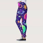 Leggings Neons Fleurs : Planètes & Étoiles (Gauche)
