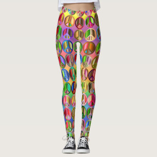 Leggings Néons globaux de guêtres de signe de paix