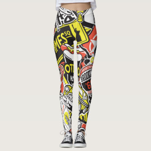 Leggings New York urbain : patchwork autocollant.