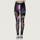 Leggings - Night Time Mushroom Fantasy Art (Voorkant)