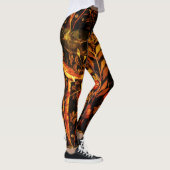 Leggings NIGHTINGALE, ROSE Rouge Jaune Feuille Noir Floral (Droite)